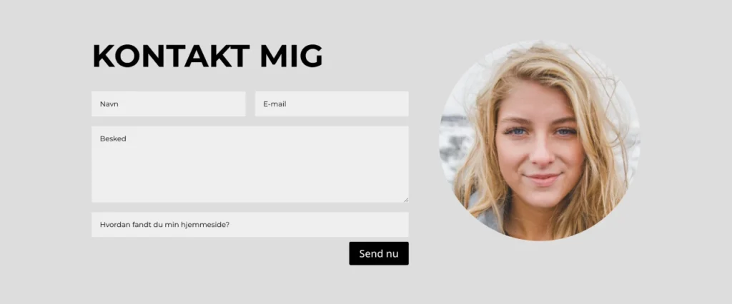kontaktformular med spørgsmål